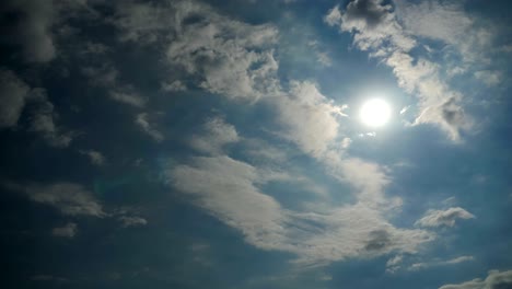 clouds are moving in the blue sky. timelapse