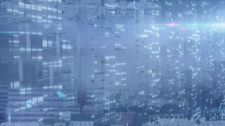 Animation of light spots over cityscape