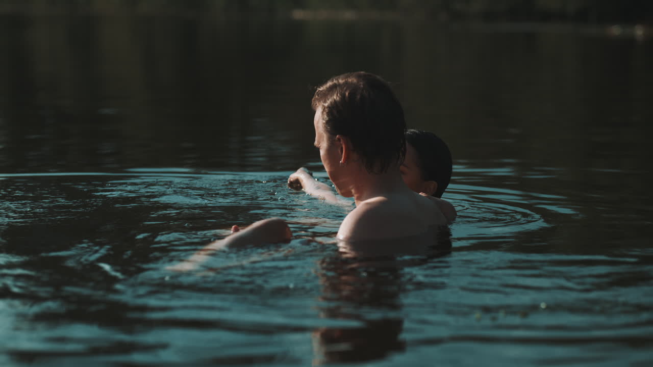 Couple Relaxing in a Lake