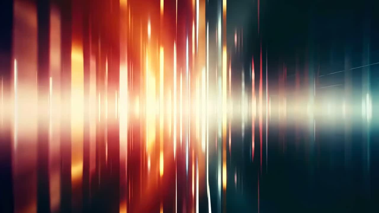 Abstract video concept with vibrant vertical light streaks in warm tones