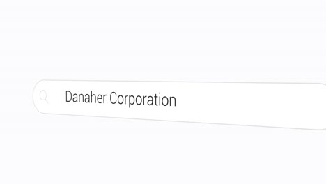 typing danaher corporation on the search engine