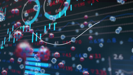 Animación-De-Células-Virales-Flotando-Sobre-El-Procesamiento-De-Datos