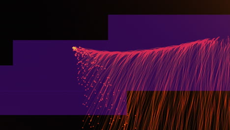 animation von geometrischen formen über leuchtend lila lichter auf dunklem hintergrund