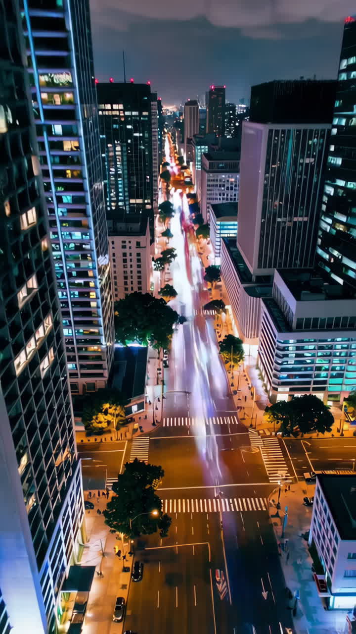 paisaje urbano nocturno visto desde el aire