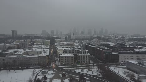 Drone-video-of-warsaw-city-skyline-on-a-snowy-and-foggy-day6