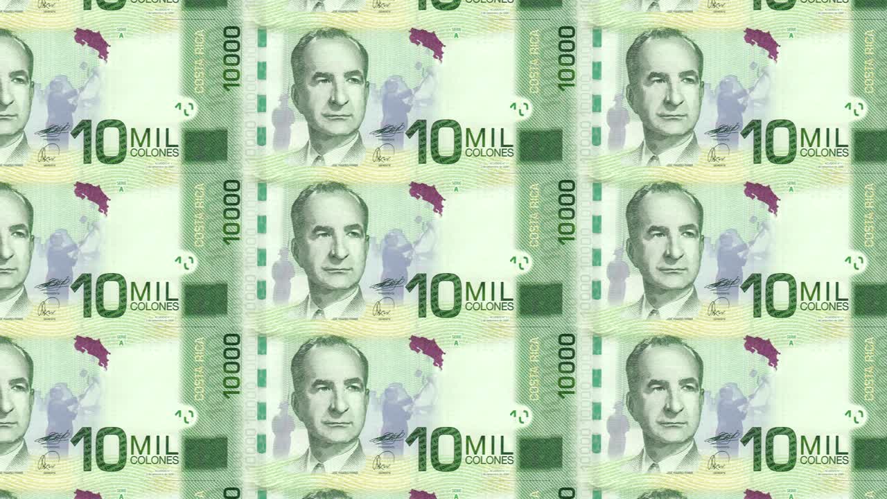 billetes de diez mil colones de costa rica, dinero en efectivo, bucle