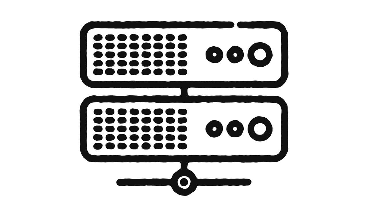 Network Server Icon Animation Footage & Alpha Channel