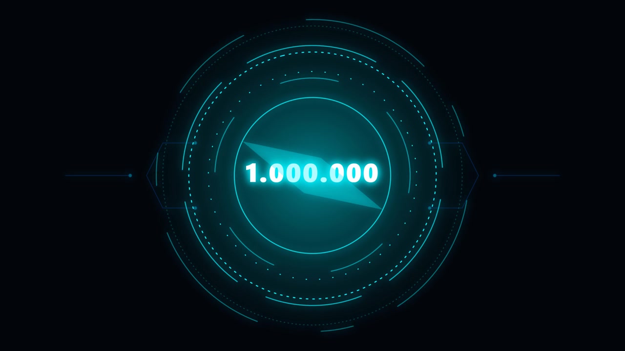 Digital HUD Interface Displaying One Million Milestone