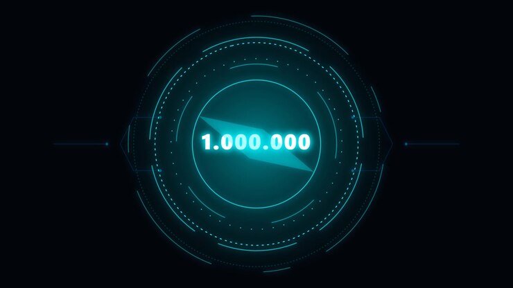 Digital HUD Interface Displaying One Million Milestone