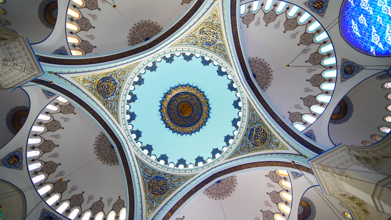 Intricate Dome Ceiling of a Mosque