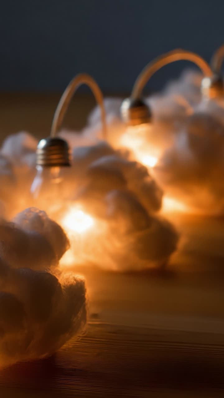 A Cozy Atmosphere of Soft, Glowing Cloud Lights Creates a Dreamy Ambiance Perfect for Any Decor, Highlighting the Gentle Illumination and Unique Design Elements