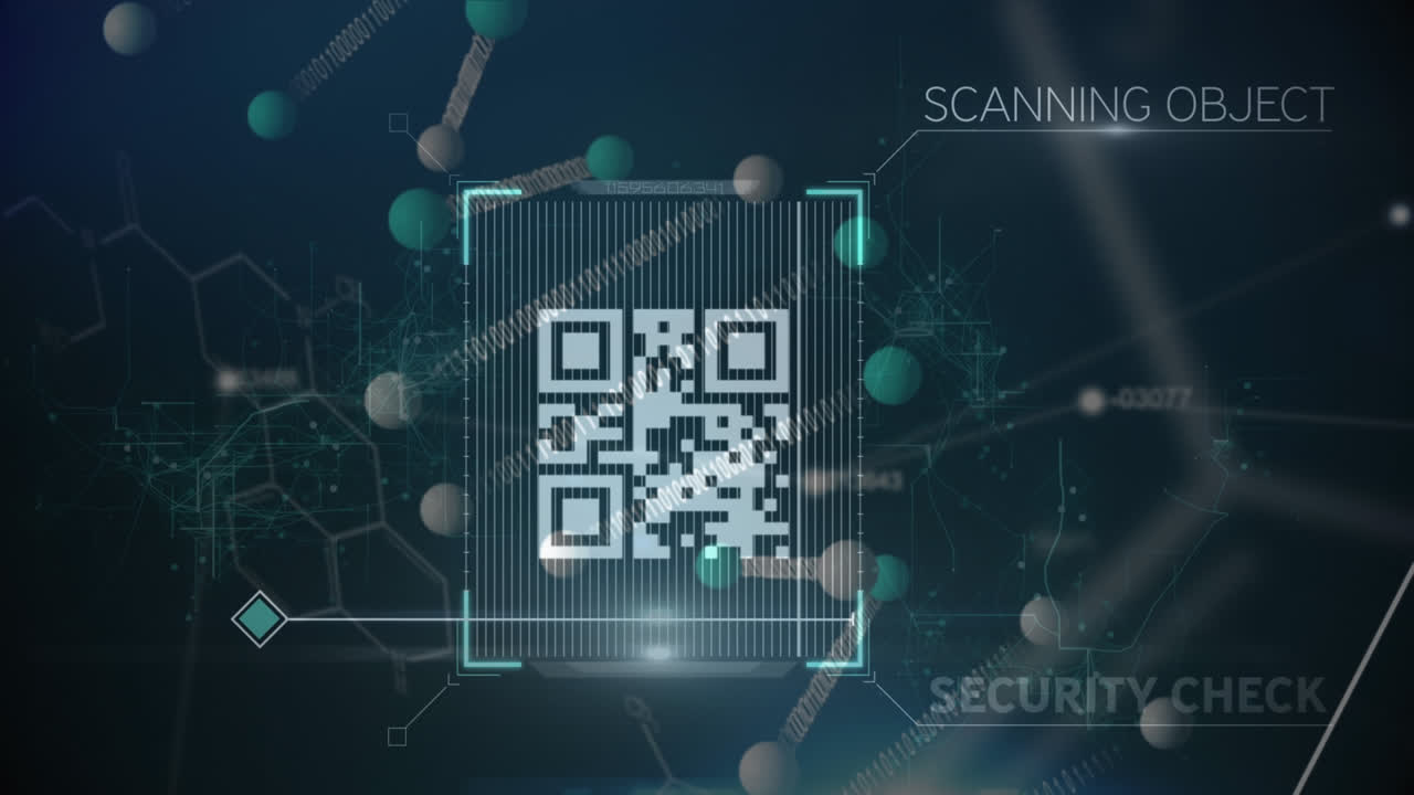 Animation of qr code over data processing