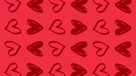 patrón de corazones rojos