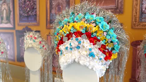 Traditional-Hungarian-hair-decoration-for-weddings,-corolla