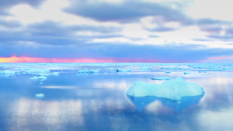 Agua-Océano-Cielo-Con-Iceberg-Nieve