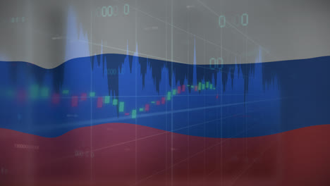 Animation-Der-Flagge-Russlands-über-Die-Datenverarbeitung