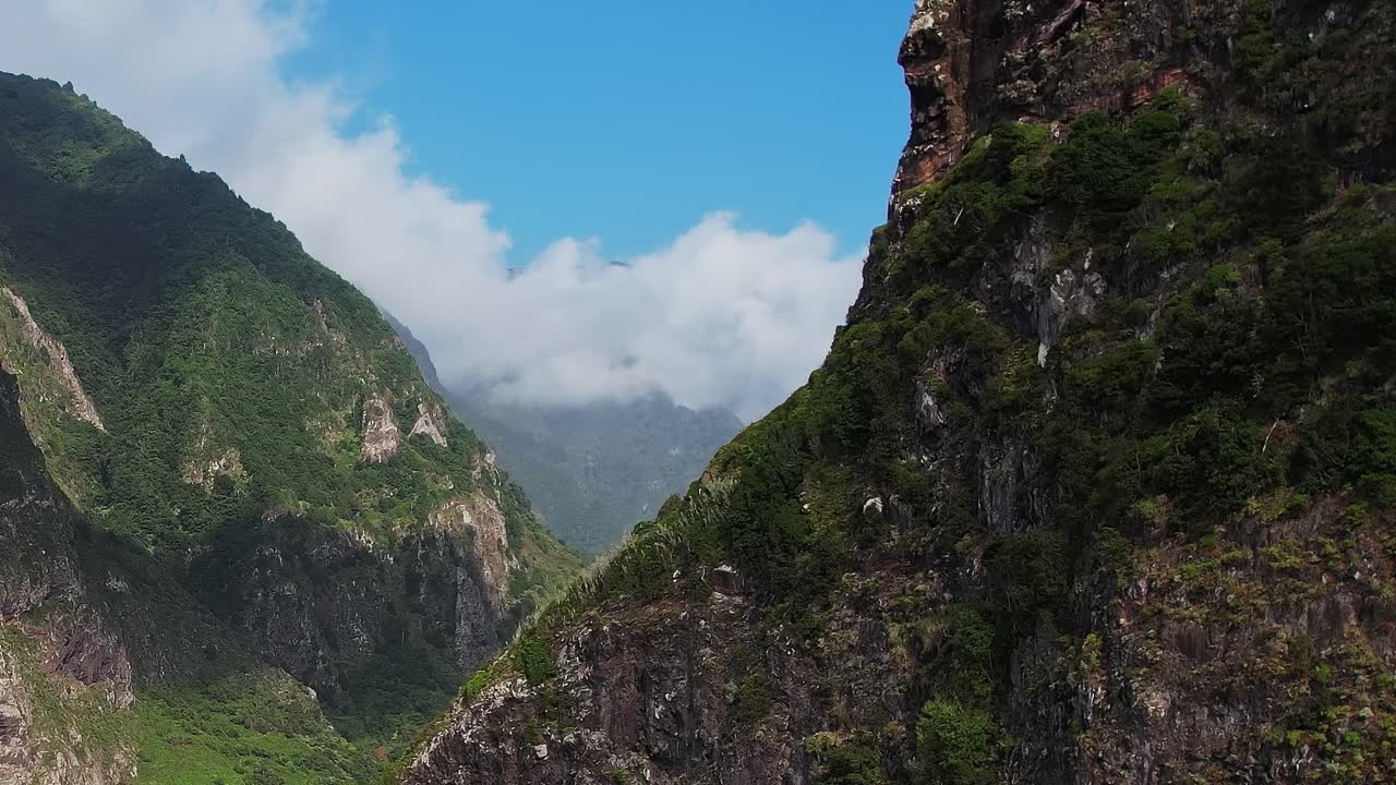 Stunning aerial view of Madeira's lush mountains and dramatic landscape