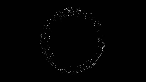 abstract technology white circle background made of animated lines and dots, particles. blend mode