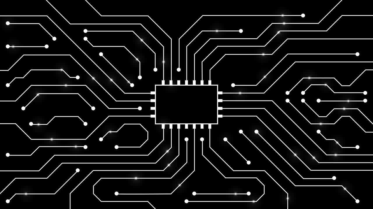 검은 바탕의 전자 회로 (무결 루프)