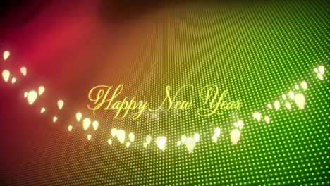 Animation-of-happy-new-year-text-over-green-background