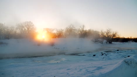 red river steam at sunrise