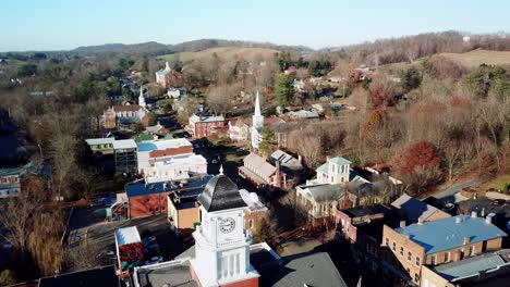 Jonesborough-Tennessee,-Jonesborough-TN,-Jonesborough-Tenn-Aerial-over-Washington-County-Courthouse,-Washington-County-Tennessee