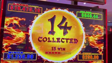 winning sequence on a slot machine screen