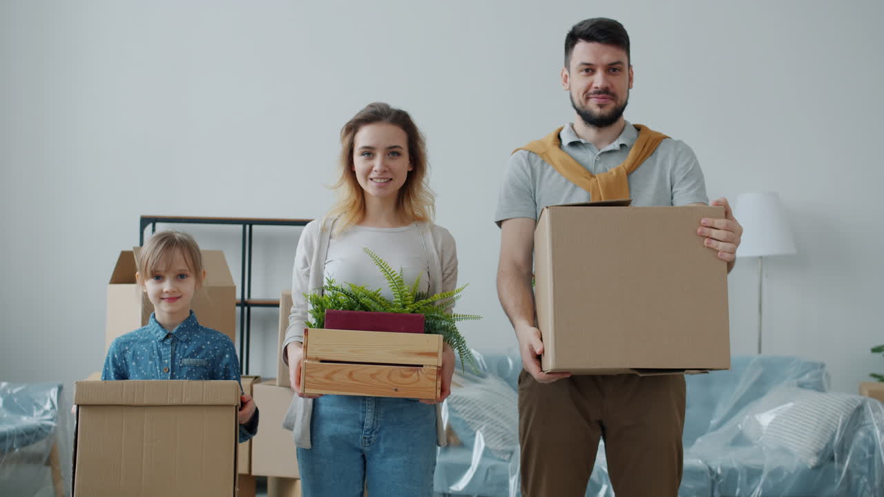 día de mudanza de la familia