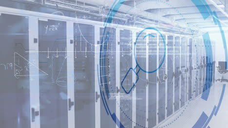 Animation-of-magnifying-glass-and-maths-equations-over-data-server-systems