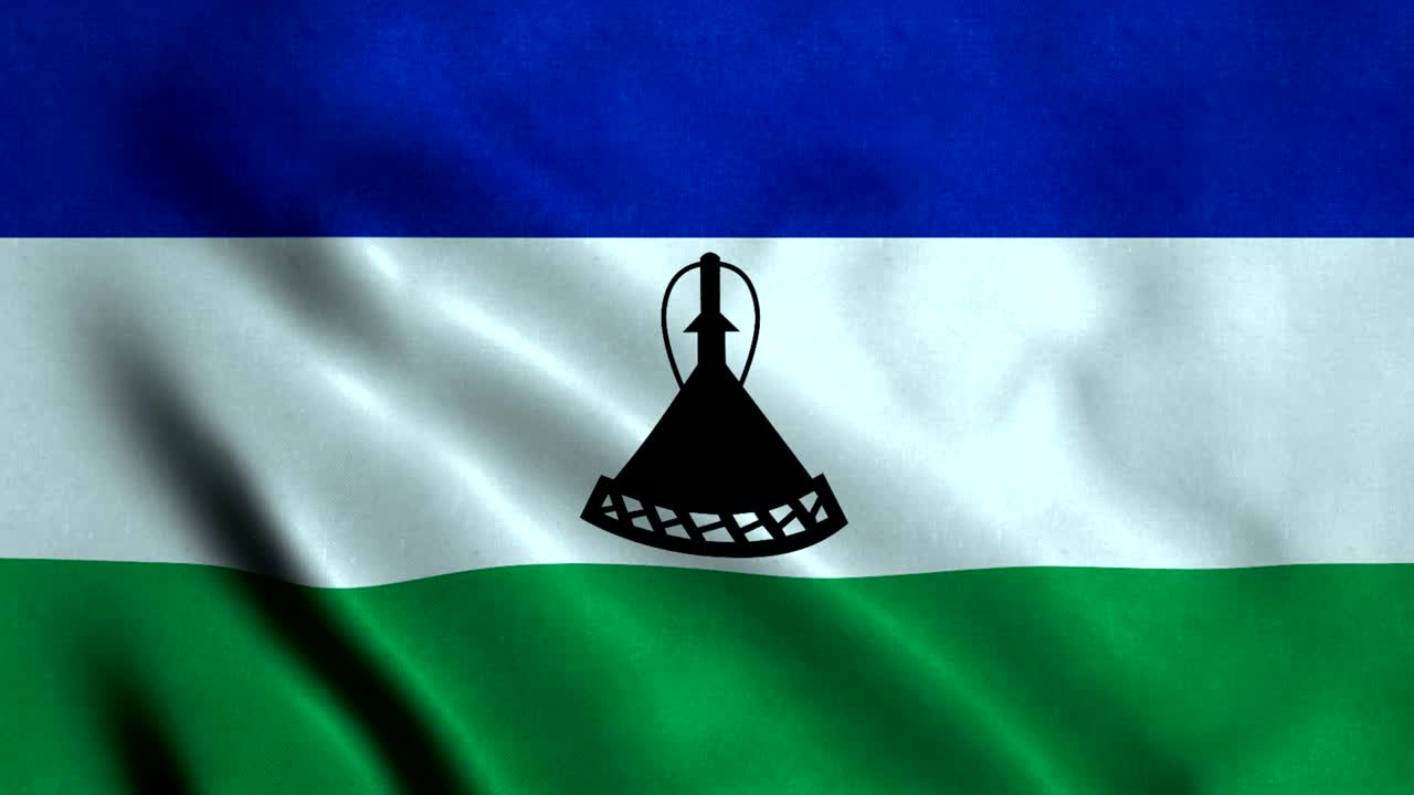 bandera de lesotho con un bucle sin costuras de 4k