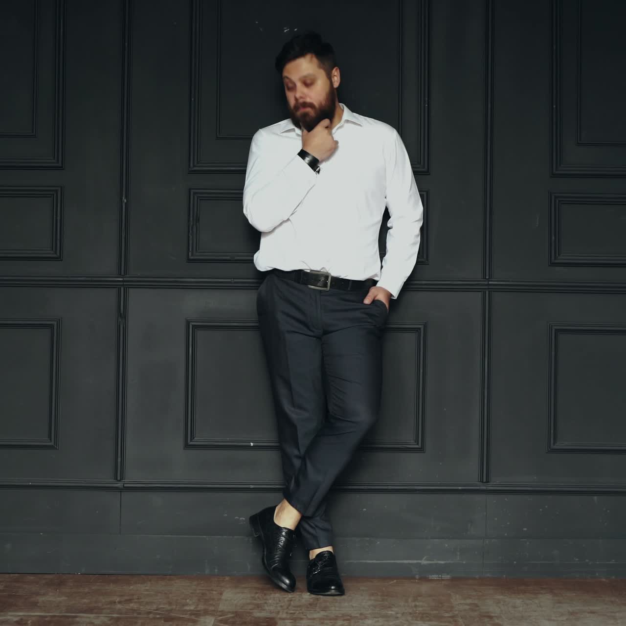 Serious man in studio