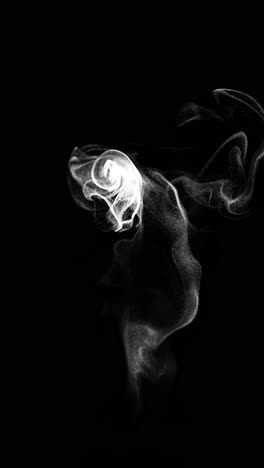 abstract white smoke particles on black background