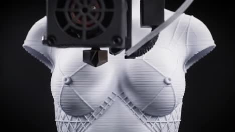 advanced 3d printing technology captures the intricate details of a fashion model's form through layered filament application