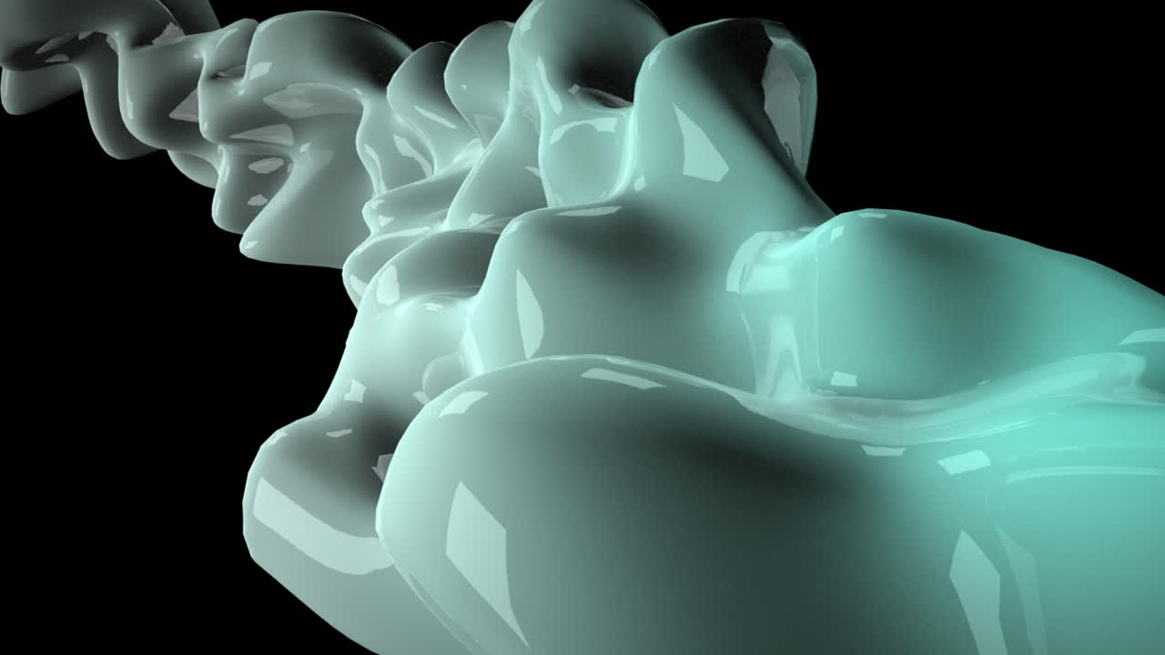 formas verdes líquidas abstractas en el espacio oscuro