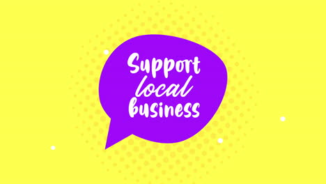 support local business lettering in speech bubble
