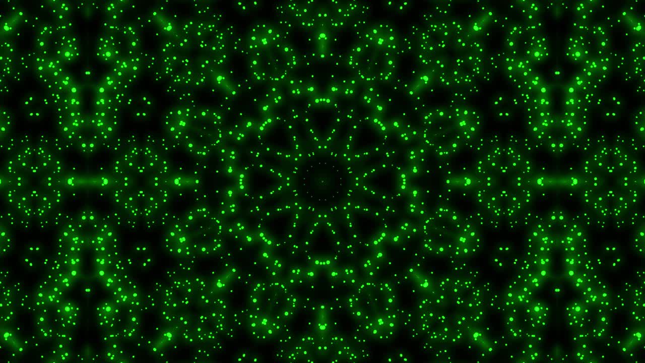 Particle light emitting kaleidoscope animation motion graphics