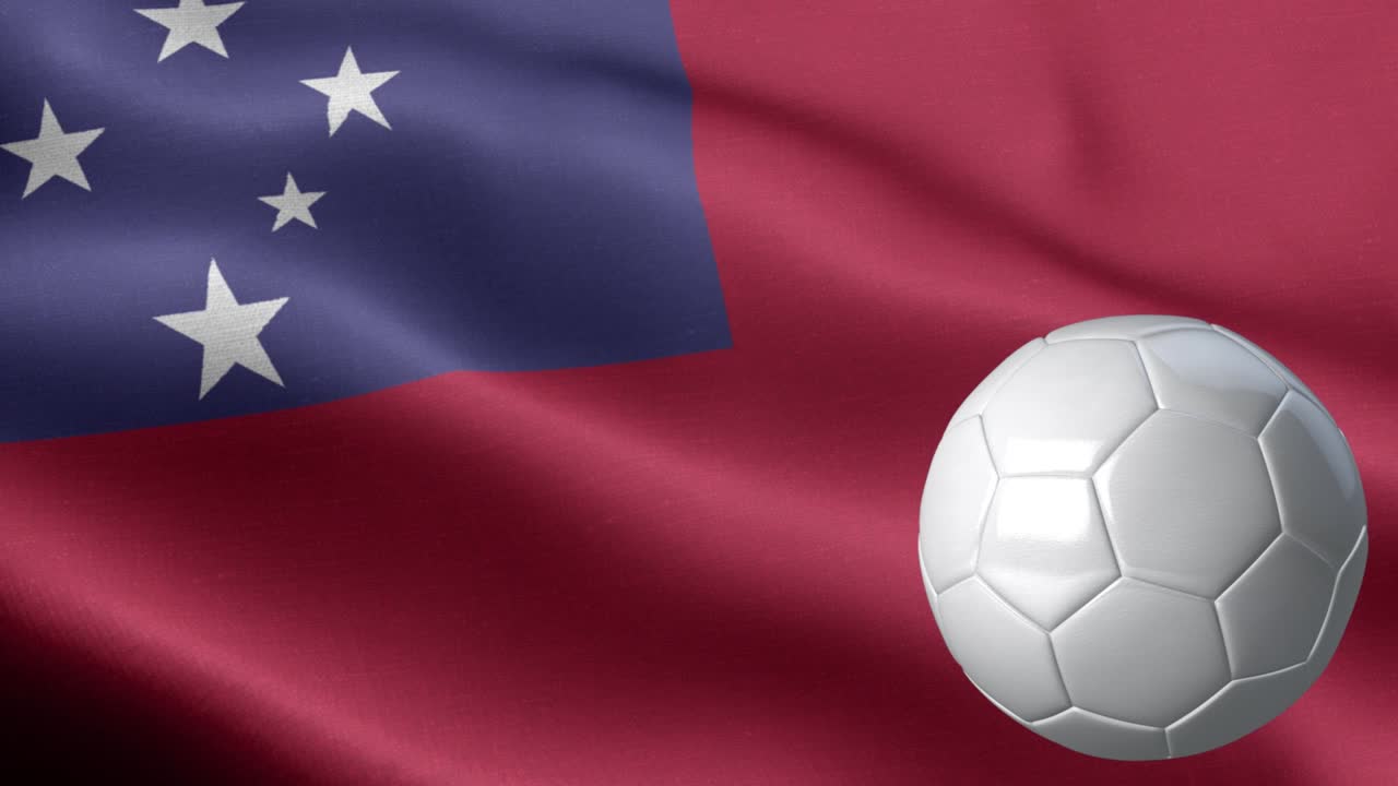 사모아의 발과 축구공 - 사모아 발 높은 세부 사항 - 국가 발 사모아 파동 패턴 루프 가능한 요소