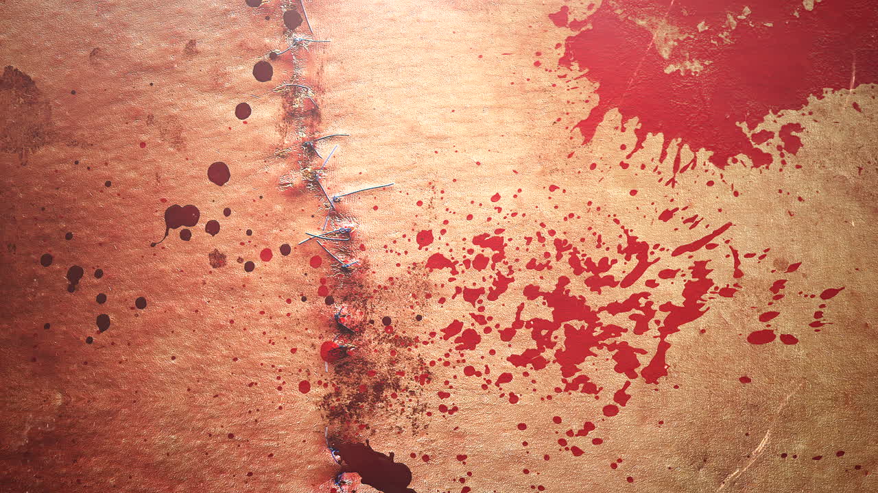 fondo de terror místico de animación con sangre oscura y manchas