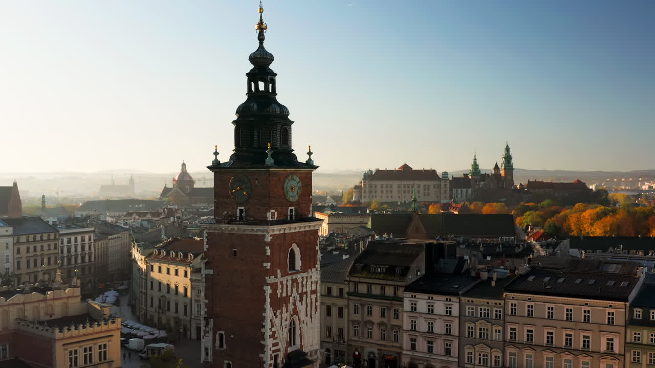Panorama av Gamlebyen i Krakow, Polen