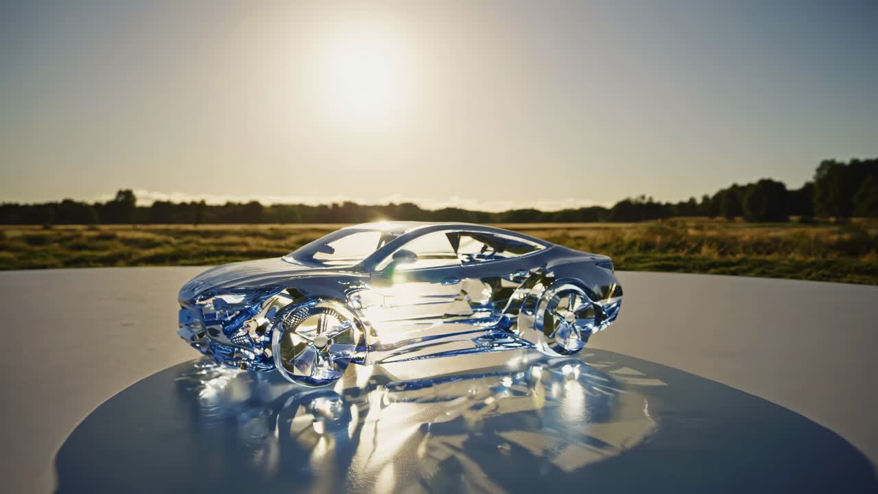 Läpinäkyvä lasinen autokonsepti