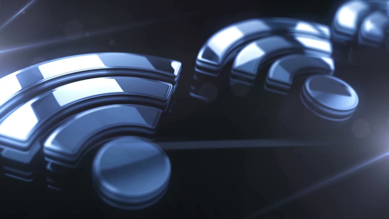 el concepto de bucle de símbolo de metal de la comunicación de la red móvil wifi