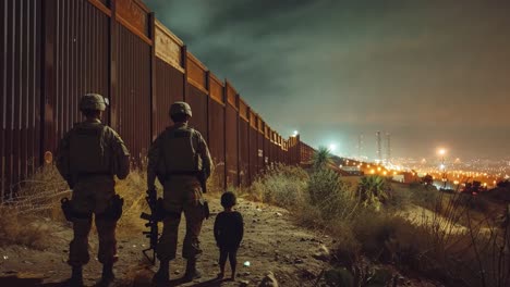 border wall at night