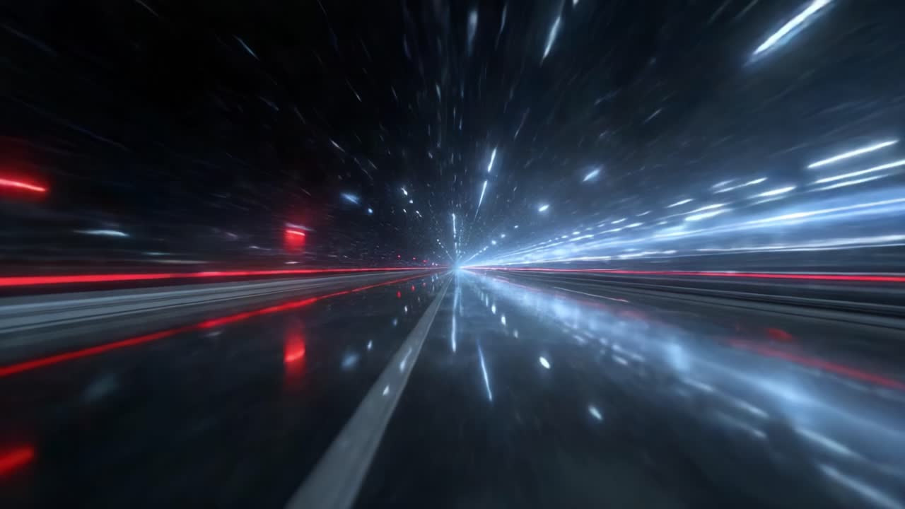 A Captivating Journey Through an Interstellar Vortex: Experience the Thrill of Speed and Light in a Stunning Visual Encounter with Cosmic Energy and Motion