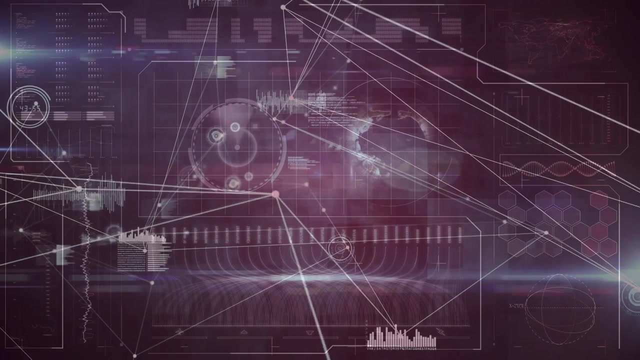 Animation of network of connections over data processing