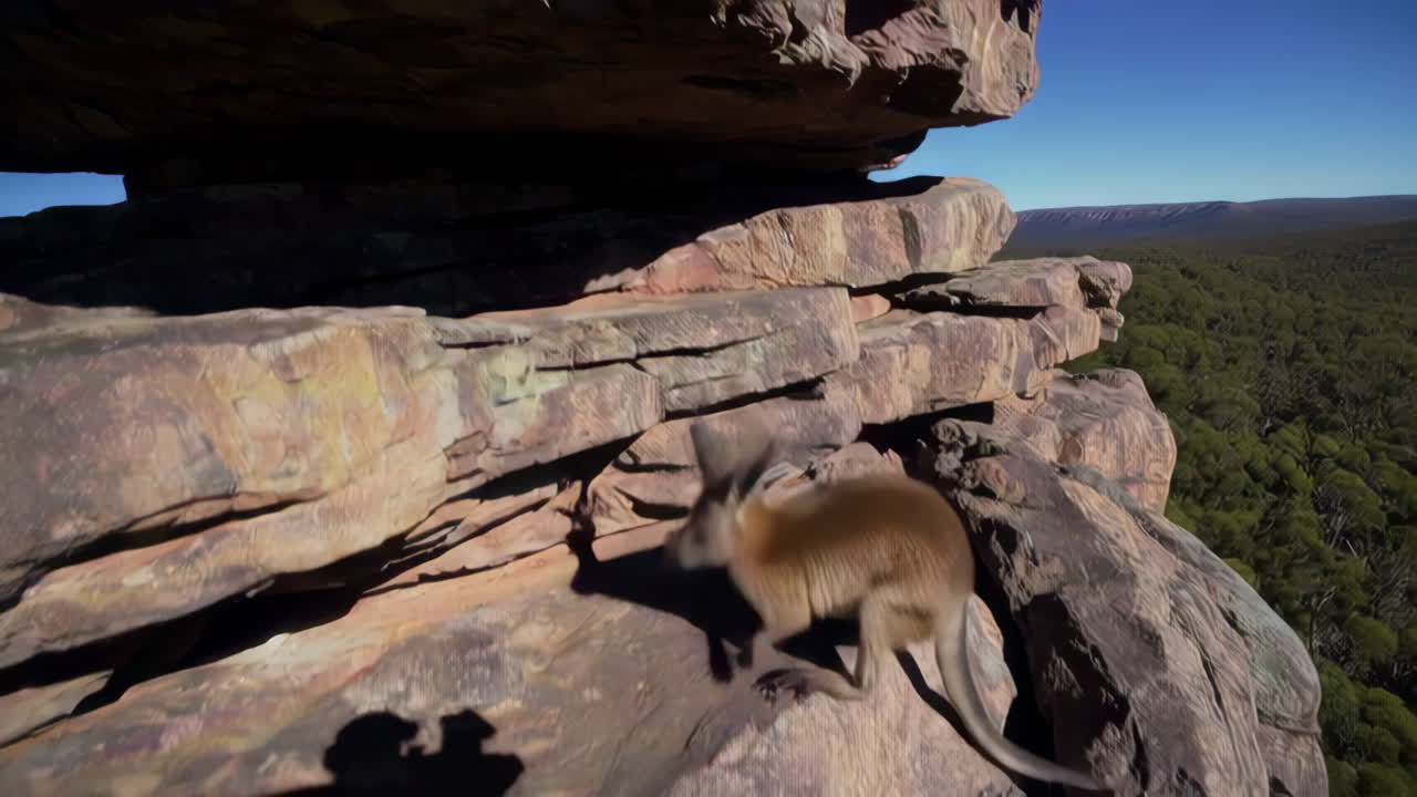 Kangaroo on a Rocky Mountain Top