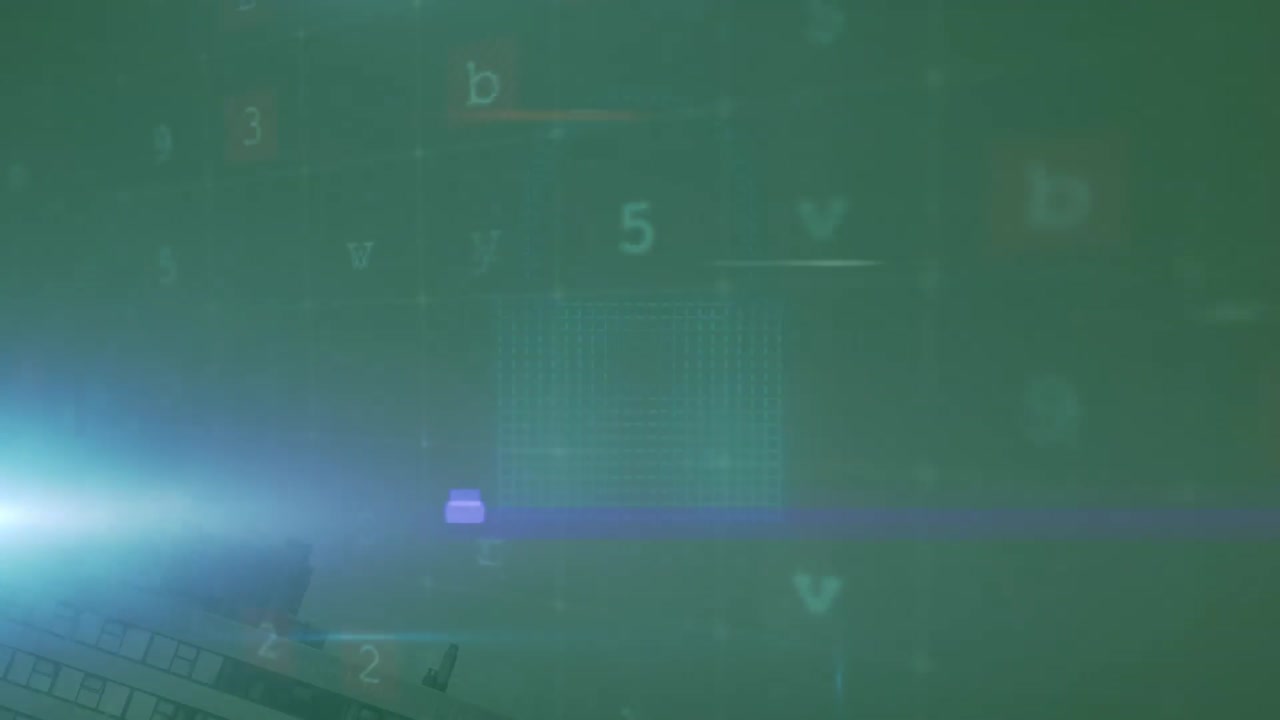 건물 위의 조명, 디지털 구름 및  ⁇ 락의 애니메이션