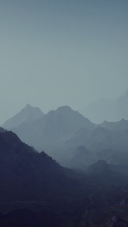 mountain range with fog