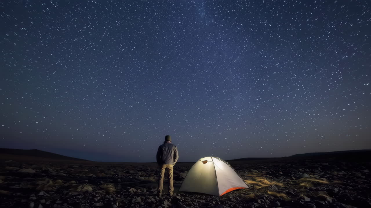 Acampar sob um céu estrelado