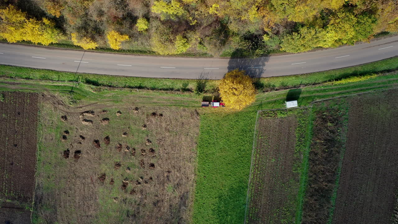에서 일하는 트랙터