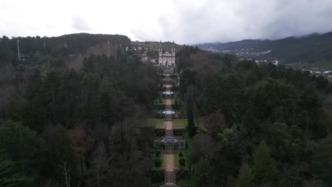 Vista-Aérea-Del-Santuario-De-Nuestra-Señora-De-Los-Remedios,-Lamego-Portugal.